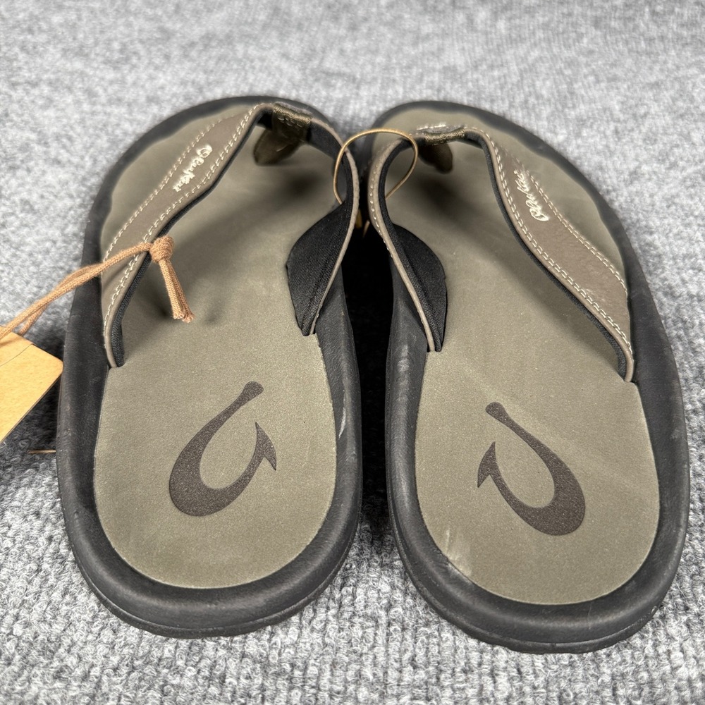 New Olukai Mens Size 8 Sandals Ohana Olive Green Beach Flip Flop Slippers - Picture 3 of 7